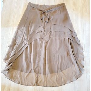 Dots Jr. 17/18 Brown‎ Long Full Length Maxi Skirt Latered Crepe Romantic New